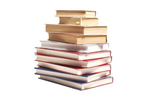 Books stack isolated on white background Foto stock