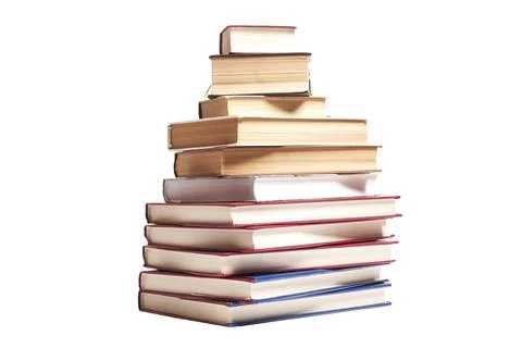 Books stack isolated on white background Foto stock