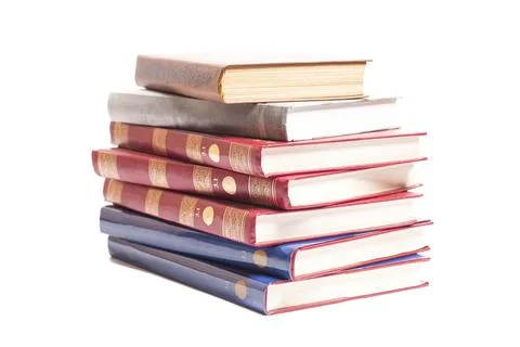 Books stack isolated on white background Foto stock