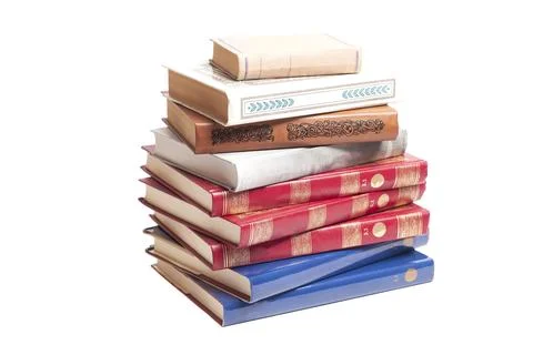 Books stack isolated on white background Foto stock
