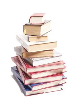 Books stack isolated on white background Foto stock