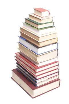 Books stack isolated on white background Foto stock