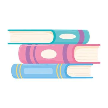Books stack learn academic and study icon white background Ilustración de archivo