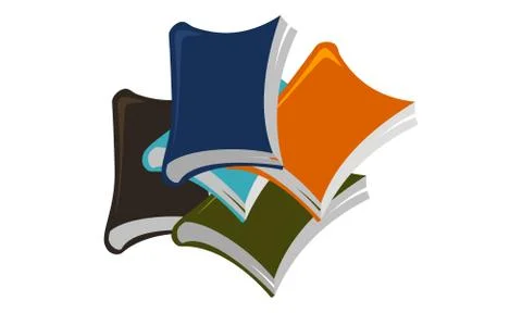 Books Stack Logo Design Template Vector 스톡 일러스트