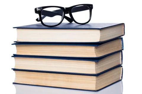 Books. Stack of old books on white background Stock Photos
