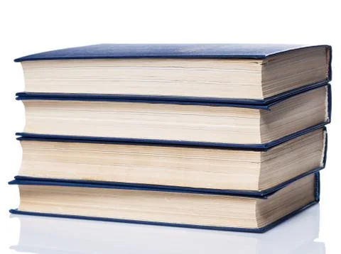 Books. Stack of old books on white background Foto stock