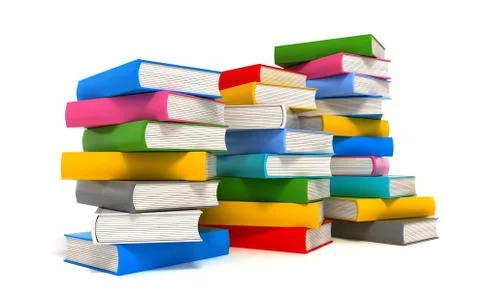 Books stack over white Illustrazione stock