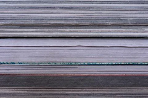 Books stack texture close up, abstract backdrop Foto stock