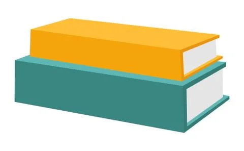 Books stack vector illustration. Horizontal stack of colored books, educational Stock Illustration