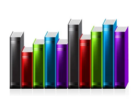 Books stack on white background Stock Illustration