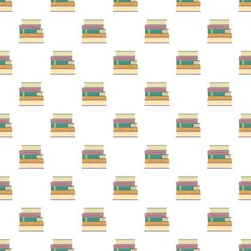 Books stacked in a seamless pattern on white background イラスト素材