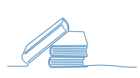 Books stacked self drawing animation. Line art. Copy space. Stock Footage 229729468