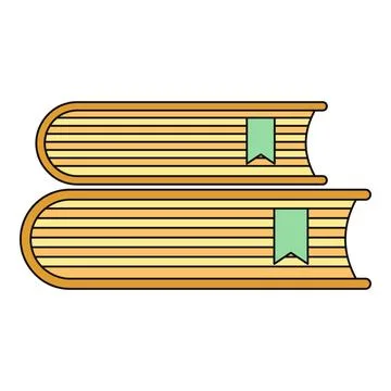 Books stacking with bookmarks for education and knowledge Stock Illustration