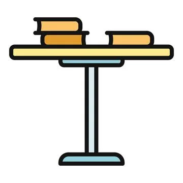 Books stacking on table icon for education Stock Illustration