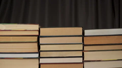 Books Stacks Build Stop Motion Video stock 334531885