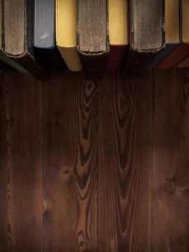 Books standing on the table Stock Photos