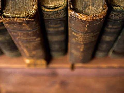 Books standing on the table 写真素材
