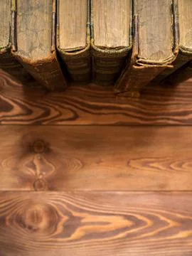 Books standing on the table Stock Photos