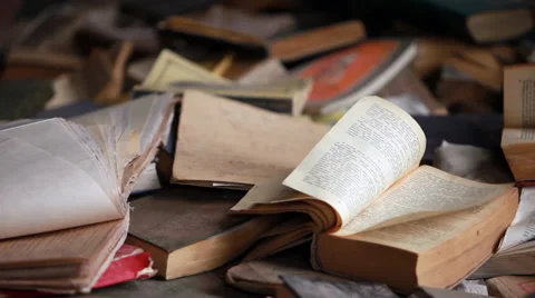 Books on the table Stock Footage 33766637