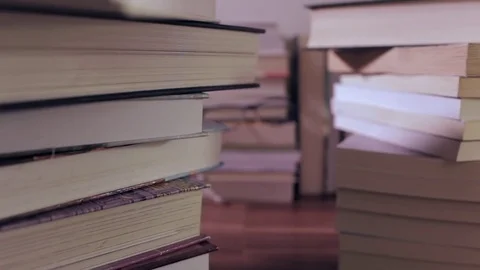 Books on the table Stock Footage