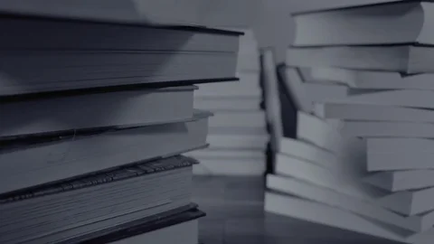 Books on the table Stock Footage 72361351