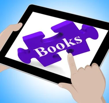 Books tablet means e-book or reading app Stock Illustration