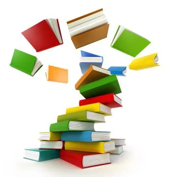 Books Tornado . Isolated on white. Stock Illustration