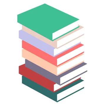 Books vector illustrator. Stack of colored books. Learning logo. Education icon. Stock Illustration