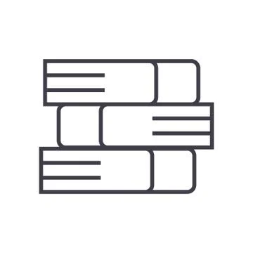 Books vector line icon, sign, illustration on background, editable strokes 스톡 일러스트