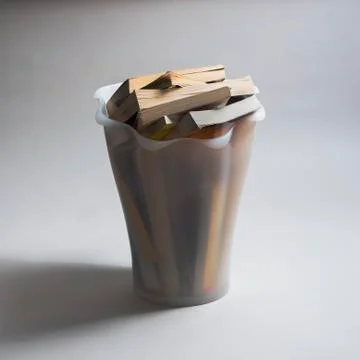 Books in waste basket Stock Photos