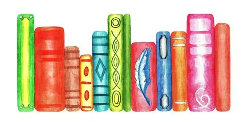 Books, watercolor Stock Illustration