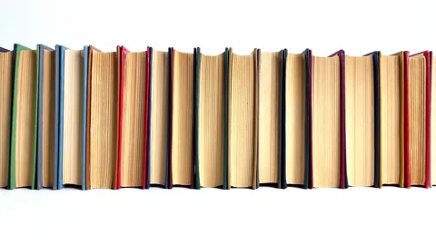 Books on white background Video stock 251709604