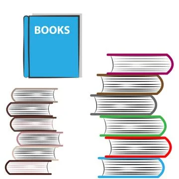 Books on white background Stock Illustration