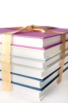 Books wrapped as present Stock Photos
