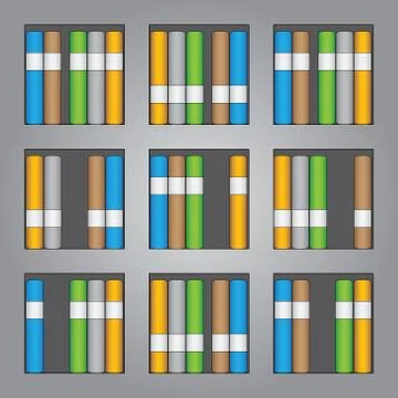 Bookshelf background design Stock Illustration