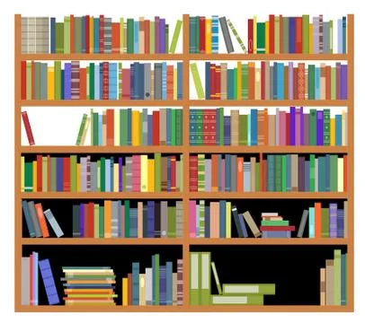 Bookshelf with books Stock Illustration