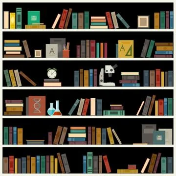 Bookshelf with books. Stock Illustration