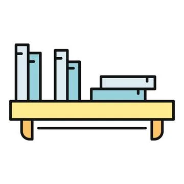 Bookshelf with books for reading and learning Stock Illustration