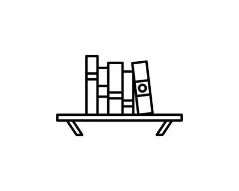 Bookshelf concept line icon. Simple element illustration. Bookshelf concept o Stock Illustration
