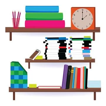 Bookshelf decoration for study group Stock Illustration