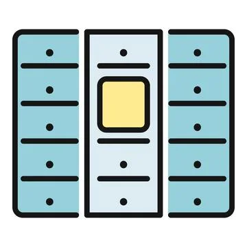 Bookshelf with documents and organized storage icon Stock Illustration