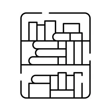 Bookshelf filled with books learning and knowledge icon Stock Illustration