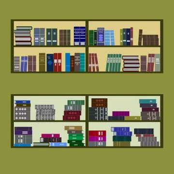 Bookshelf flat design Stock Illustration