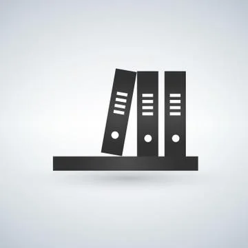 Bookshelf grey icon Stock Illustration