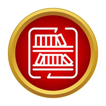 Bookshelf icon representing knowledge and education Stock Illustration
