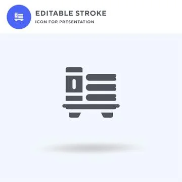 Bookshelf icon vector, filled flat sign, solid pictogram isolated on white, logo Stock Illustration
