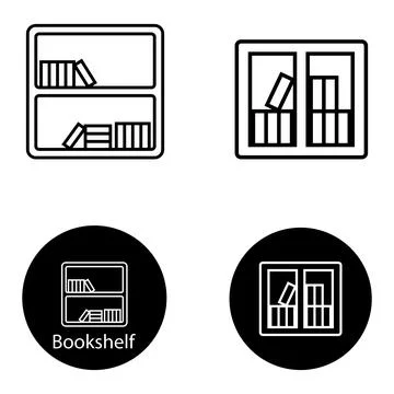 Bookshelf icon vector Stock Illustration