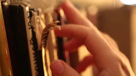 Bookshelf in library  3 Stock Footage 320636928