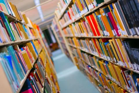 Bookshelf in a library Fotos Stock