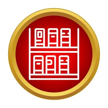 Bookshelf line icon representing knowledge and education Stock Illustration